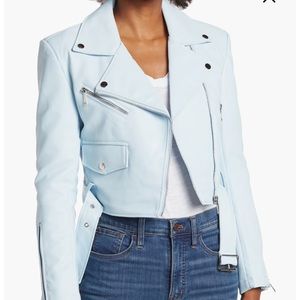 Baby Blue Faux Leather Jacket - Azalea Banks